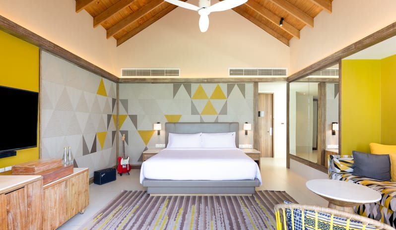 Hard Rock Hotel Maldives_Platinum_Overwater_Pool_Villa_Bedroom